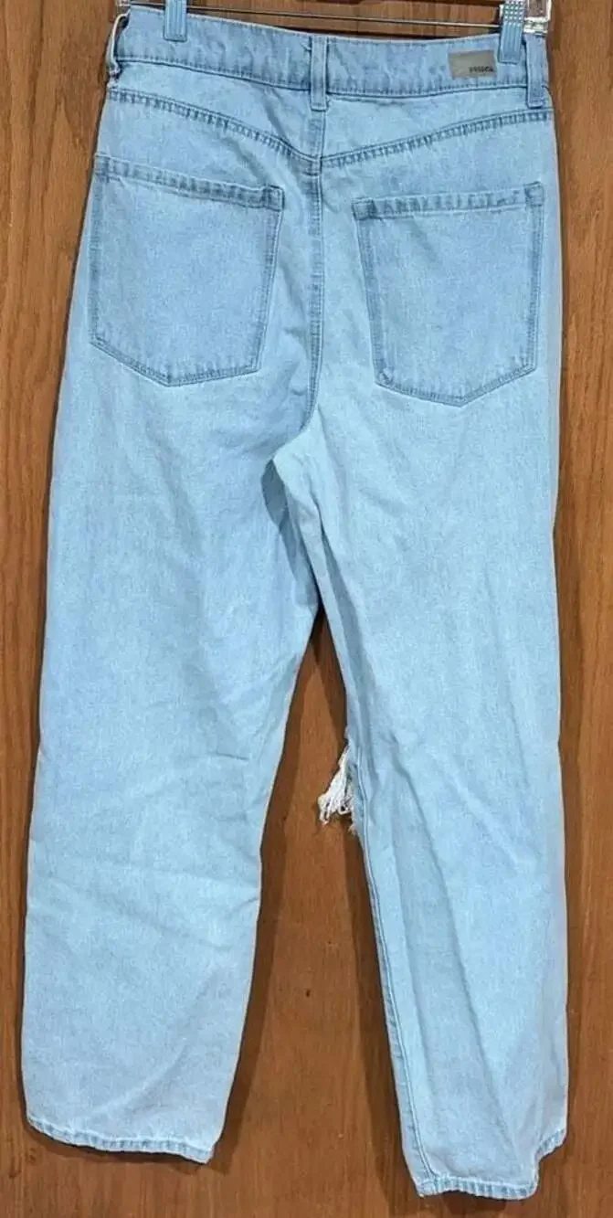 RSQ Baggy Jean Light Wash Distressed Ripped Denim Size 29